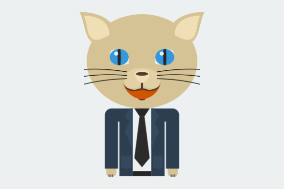 Business Cat Character Illustration