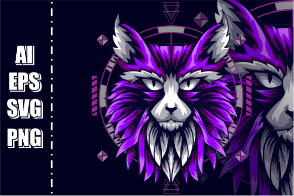 Cat Illustration Vector Head