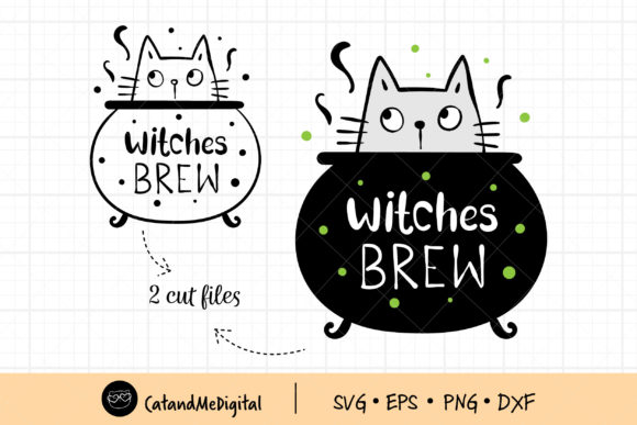 Cat in Magical Cauldron Halloween