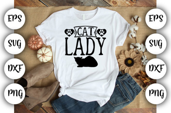 Cat Lady Embroidery Design