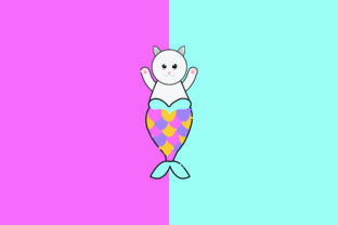 Cat Mermaid Kawaii Cute Illustration
