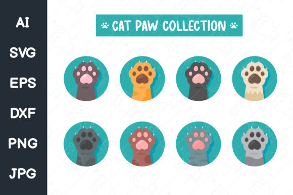 Cat Paw Set Different Species Svg File
