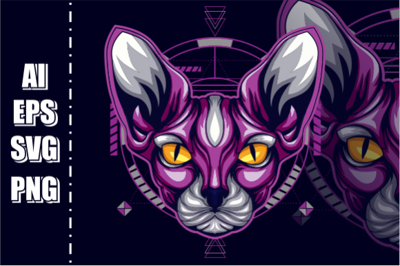 CAT SPHINX VECTOR ILLUSTRATION