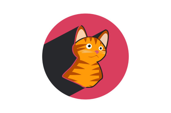 Cat Vector with Magenta Background