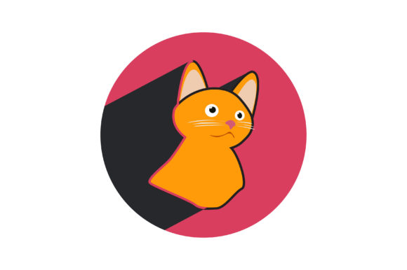 Cat Vector with Magenta Backgroundill
