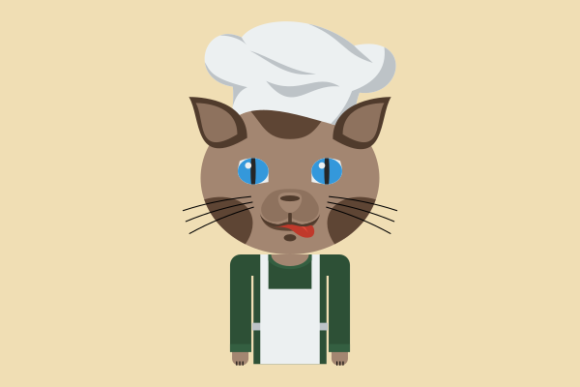 Chef Cat Character Illustration