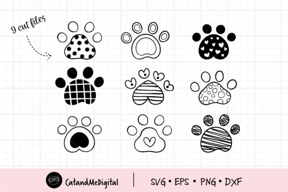 Cute Pet Paw Embroidery Design