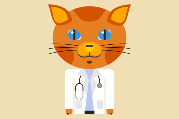 Doctor Cat Character Illustration