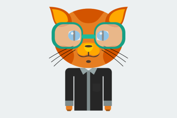 Geek Cat Character Illustration