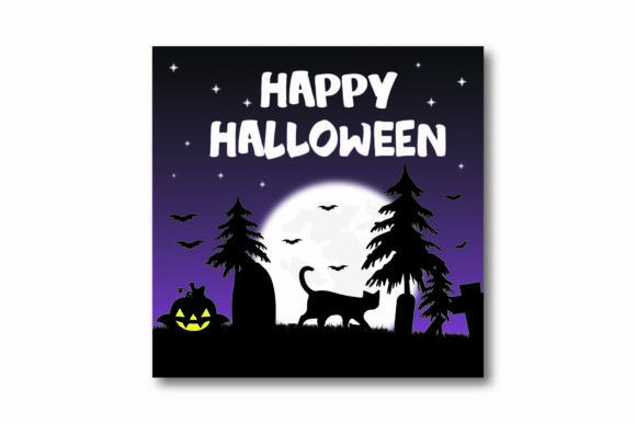 Halloween Background Silhouette Cat