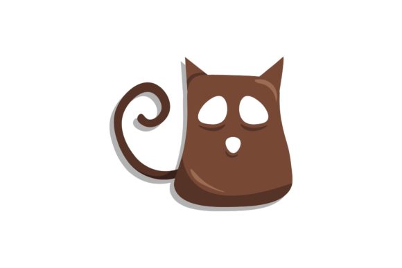 Halloween Brown Cat Illustration Vector