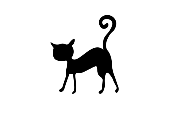 Halloween Cat Silhouette Illustration