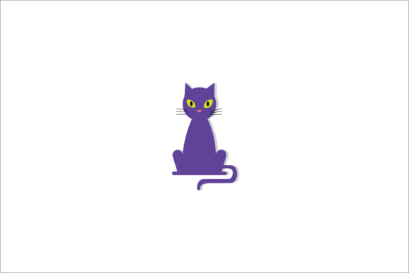 Halloween Vector Illustration Cat Color