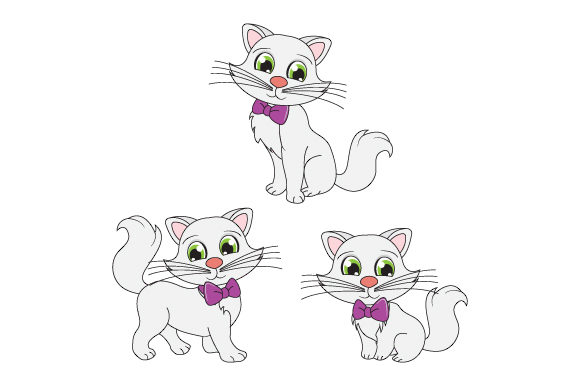 Pretty Cat Embroidery Design
